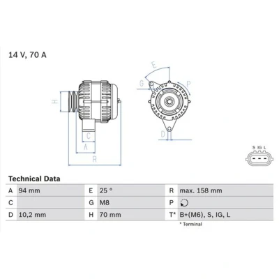 Afbeelding van Bosch Alternator/Dynamo 0 986 045 891