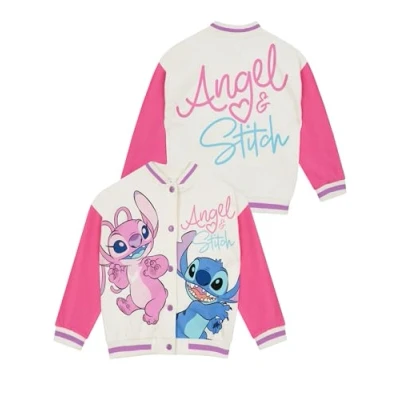 Afbeelding van Disney Lilo En Stitch Jas Angel Varsity Meisjes Bomberjas Jassen Roze 134