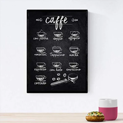 Afbeelding van Nacnic folies koffie en wijn. Poster met het ontwerp kwam. A4 formaat