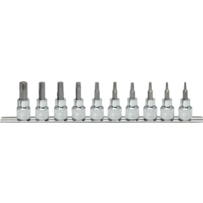 Afbeelding van KS Tools 918.3939 3/8&quot; CHROMEplus Bit dopsleutelset Torx, 10 dlg, T10 T55