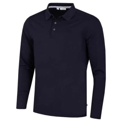 Afbeelding van Calvin Klein Heren Stretch Campus Golfpoloshirt lange mouwen Marine S