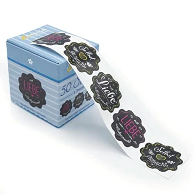 Afbeelding van AVERY Zweckform 56859 jametiketten, zelfklevend, 50 stuks (diameter 38 mm, stickers, jamglas, inmaken, huishoudelijke etiketten verwijderbaar, zelfgemaakt, beschrijfbaar) sticker op rol, kleurrijk