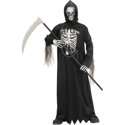 Afbeelding van Widmann Beul &amp; Magere Hein Kostuum De Zwarte Dood Jongen Zwart Maat 158 Halloween Verkleedkleding