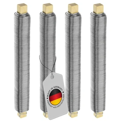 Afbeelding van ECENCE 4x bloemendraad verzinkt, 0,65mm Wikkeldraad los op houten spoel, tuindraad om bloemen en planten vast te zetten, binddraad tuin 35m Kleur Zilver