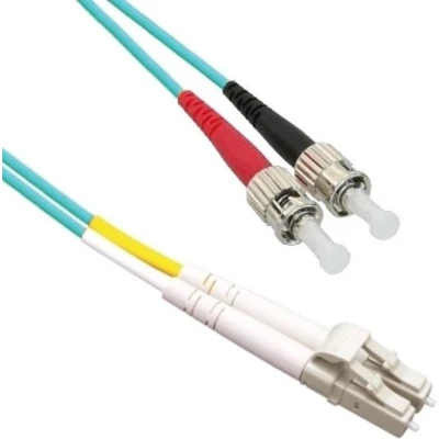 Afbeelding van LC ST Duplex Optical Fiber Patch kabel Multi Mode OM3 turquoise / LSZH 5 meter