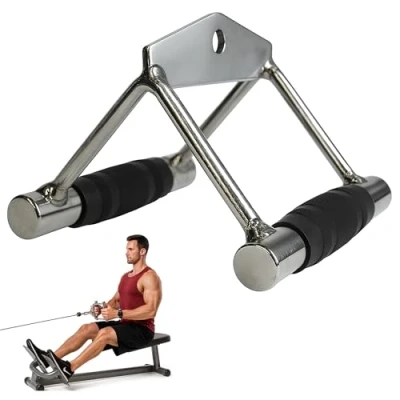 Afbeelding van MuscleForge® Double D kabelopzetstuk, roeigreep voor kabeltrekken, lattrekken, parallelle handgreep kabelmachine bodybuilding training, krachttraining, fitness