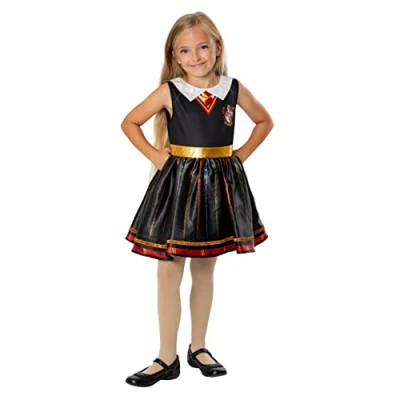 Afbeelding van Rubies Harry Potter Kostuum Jurk Meisje Rood, Zwart, Goud Maat 116 Carnavalskleding Verkleedkleding