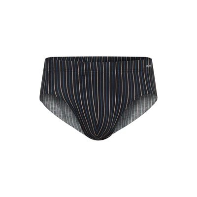 Afbeelding van Calida Herenslips Cotton Code Slip Zwart/Blauw katoen Small Heren