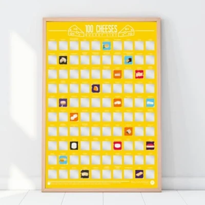 Afbeelding van Retro poster 100 kaassoorten kraskaart