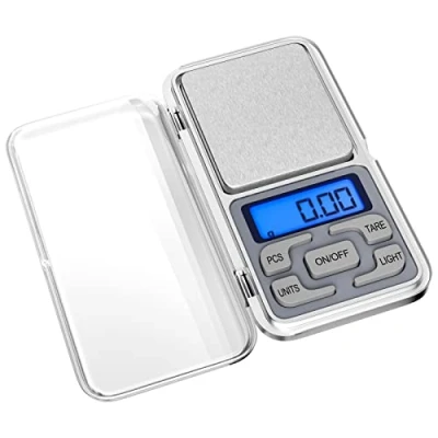Afbeelding van Gvolatee Keukenweegschaal, professioneel, 0,1 g 500 g, mini digitale weegschaal, multifunctioneel met led display en tarra functie, zakweegschaal voor eten, sieraden, laboratorium, medicijnen, koffie