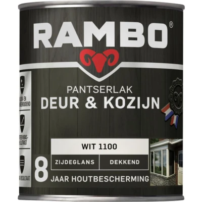 Afbeelding van Rambo Pantserlak Deur &amp; Kozijn Dekkend Zijdeglans Wit 1100
