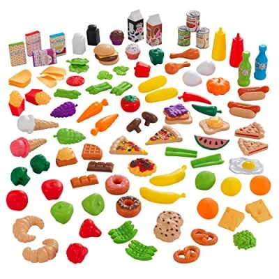 Afbeelding van KidKraft 63330 Tasty Treats doen alsof etenswarenspeelset. 115 onderdelen en accessoires voor speelgoedkeukens