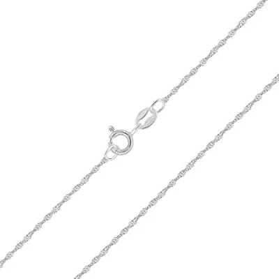Afbeelding van Planetys Singapore ketting, gerhodineerd, 925 Sterling zilver, 1 mm breed, verschillende lengtes: 40 45 50 55 60 65 70 cm, zilver