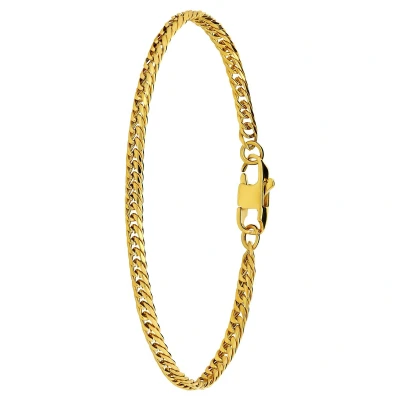 Afbeelding van Lucardi Kinder Stalen goldplated Armband met gourmetschakel 4mm Staal Goud 15 cm
