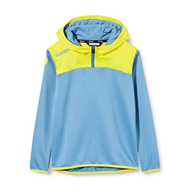 Afbeelding van Kempa Emotion 2.0 Hoody met 1 4 Rits Dove Blauw Limoen Geel Maat 3XL