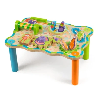 Afbeelding van Melissa &amp; Doug First Play Houten kinderjungle activiteitentafel voor peuters