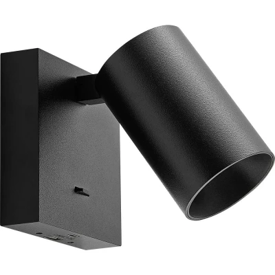 Afbeelding van Deko Light CAN TILT wandspot, zwart, 10 x cm, metaal, USB schakelaar