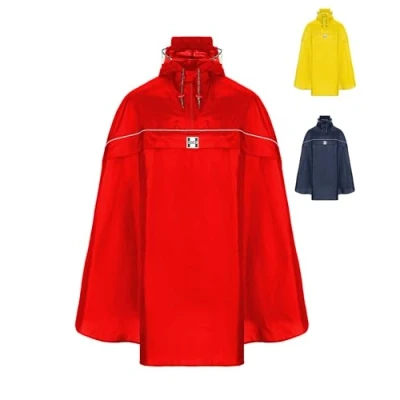 Afbeelding van Cyclehero Fietsregenponcho, uniseks, met capuchon, hoogwaardig en waterafstotend, inclusief kijkvenster, waterdichte fietsponcho reflectoren, regenbescherming, optimale regencape om mee te nemen, voor alle fietsers
