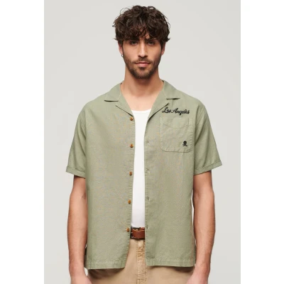 Afbeelding van Superdry Mannen Resort Overhemd met Korte Mouwen Khaki Grootte: S