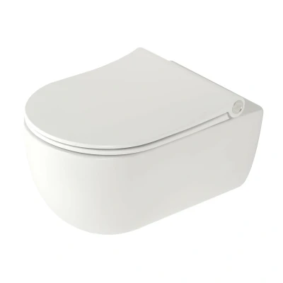 Afbeelding van Wandcloset Pack Plieger Kansas Diepspoel Rimless Met D2 Closetzitting Slim 36x54.5 cm Wit