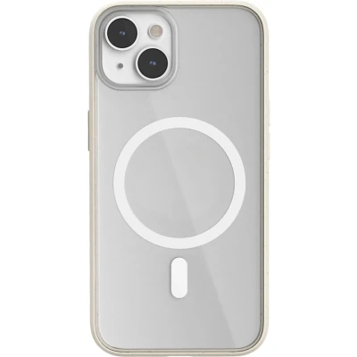 Afbeelding van Woodcessories clear Case bio MagSafe geschikt voor iPhone 14 gemaakt van materialen en draadloos laden Offwhite