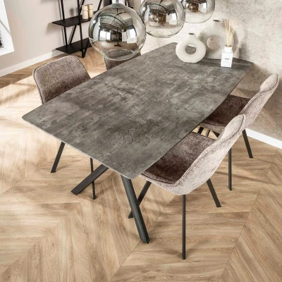 Afbeelding van Fraaai Eettafel Chestnut Beton 160 cm Hout