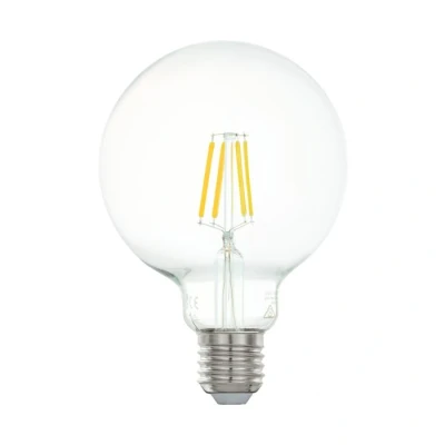 Afbeelding van EGLO Filament LED lamp E27, Edison globe gloeilamp voor retro verlichting, 4 Watt (40w equivalent), 470 Lumen, lichtbron warm wit, 2700 Kelvin, G95, Ø 9,5 cm