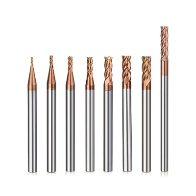 Afbeelding van frees, schachtfrees, 8 stuks, hardmetaal, 4 1 mm, CED TiSiN Coat, spiraalfrees, bit VHM CNC booropzetstukken/schachtfrees, bit, 55 HRC snijkant, freesbit voor staal, aluminiumlegering, koper