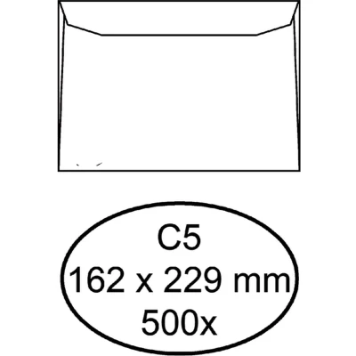 Afbeelding van Envelop Hermes bank C5 162x229mm gegomd wit