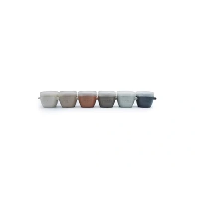 Afbeelding van melii Snap &amp; Go Opbergcontainers voor babyvoeding met deksels, snackcontainers, vriezerbestendig, 2 oz 6 stuks, aardetinten