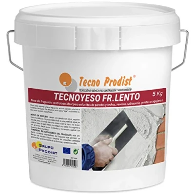 Afbeelding van Tecno YESO LENTO van Prodist, 5 kg, gecontroleerd gips, ideaal voor pleisterwerk, scheidingswanden, scheuren of gaten.