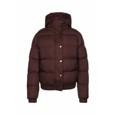 Afbeelding van Urban Classics Hooded Puffer Winterjas, Dames, Maat: Large, Cherry