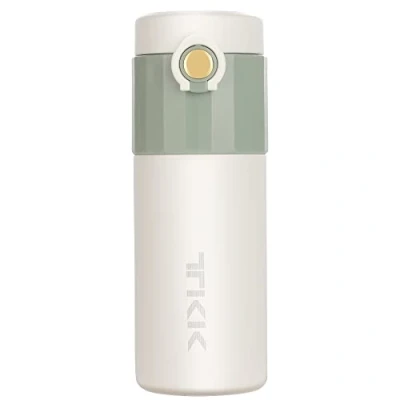 Afbeelding van TITIROBA TKK Thermosbeker 450 ml, lichtgroen, koffiebeker van roestvrij staal, dubbelwandig geïsoleerd, lekvrij Coffee to go beker voor koffie &amp; thee