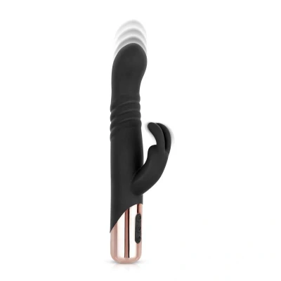 Afbeelding van Rosy Gold Rabbit Vibrator Met Stootfunctie Zwart
