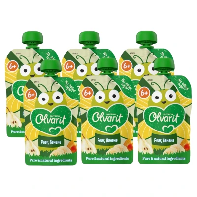 Afbeelding van Olvarit 6m+ Peer Banaan Multi verpakking 6x100GR