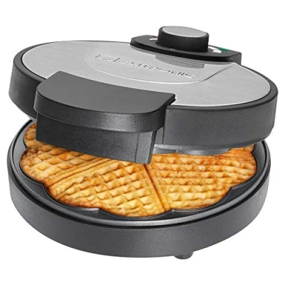Afbeelding van Clatronic wafelijzer met Ø 18 cm antiaanbaklaag hartvormig traploos instelbare bruiningsgraad &amp; baklamp roestvrij stalen inzetstuk 1000W WA 3492