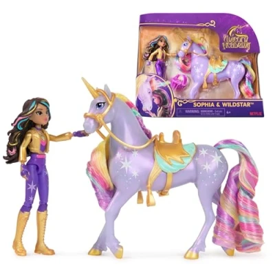 Afbeelding van Unicorn Academy Pop Sophia &amp; Eenhoorn Wildstar met 2 rijaccessoires en borstel Speelfigurenset