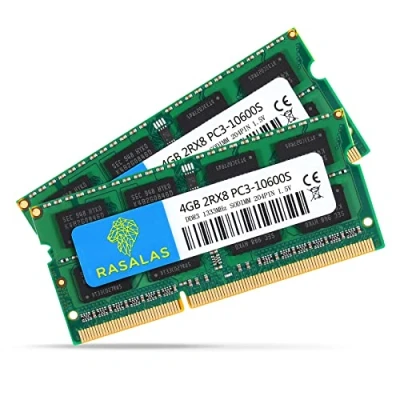 Afbeelding van Rasalas 8GB Kit (2X4GB) PC3 10600 DDR3 1333 mhz Sodimm RAM voor AMD Intel Laptop, MacBook Pro 13/15/17 &quot;Begin eind 2011, iMac 21.5&quot; Midden 27&quot; Mid Mac Mini 5,1 &amp; 5,2