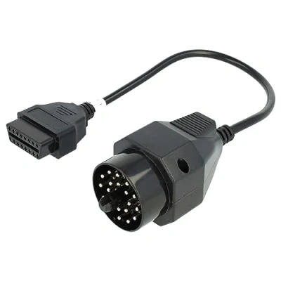 Afbeelding van vhbw OBD2 adapterkabel 20pin BMW Edibas naar 16pin voor OBD diagnoseapparaat compatibel met oudere modellen BJ 1982 2002 16 pins aansluiting
