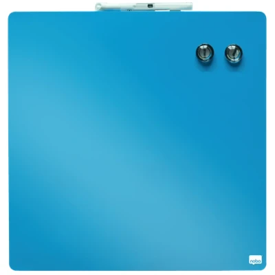 Afbeelding van Nobo Droog Uitwisbaar Mini Magnetisch Whiteboard Inclusief Marker, Magneten en Montagestickers 36 x cm Blauw