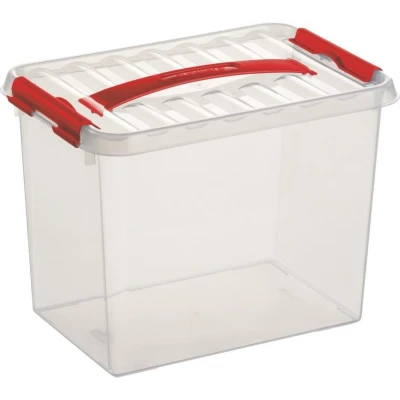 Afbeelding van SUNWARE Q Line Box 9 Liter 300 x 200 220mm transparant/rood