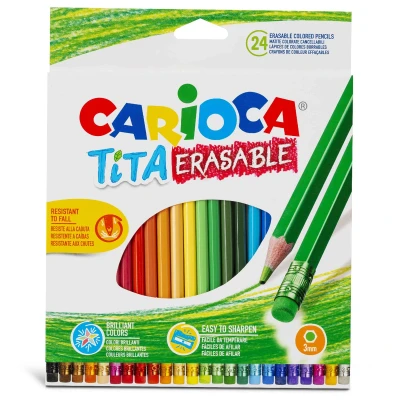Afbeelding van Carioca kleurpotlood met gum Tita, 24 stuks in een kartonnen etui