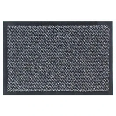 Afbeelding van deurmat 60x90 cm voor binnen sneldrogende antislip antraciet gevlekt effen