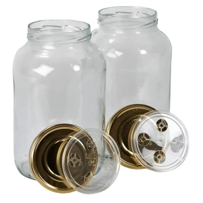 Afbeelding van myFERMENTS Glazen Potten met Deksels 4.25L Weckpot voor Komboecha, Kimchi, Kefir Fles Brede Opening het Pekelen in bulk, Fermentatie Luchtdichte Geurloze Opslag Voedsel Set van 2