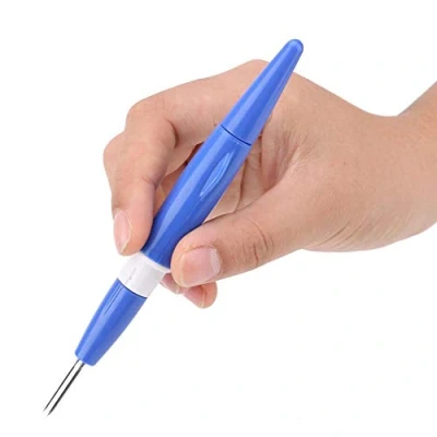 Afbeelding van Punch Naald Tool Borduurwerk Vilten Pen met 3 Fijne Naalden Set voor DIY Craft (Blauw)