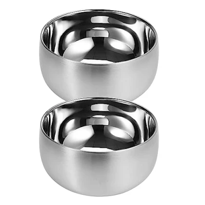 Afbeelding van luvtree 500 ml dubbelwandige vacuüm geïsoleerde roestvrijstalen 316 # kom, Kid anti onbreekbare soepkom, voorgerecht snackkom, ijskom, antislip metalen serveerschaal, lichtgewicht slakom. 2 stuks