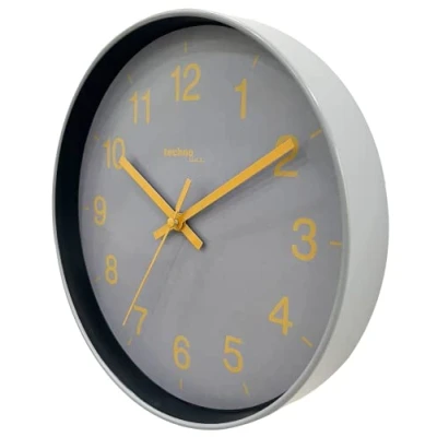 Afbeelding van Technoline WT7525 analoge wandklok zonder tikken, kwarts, 25cm, zilver/grijs