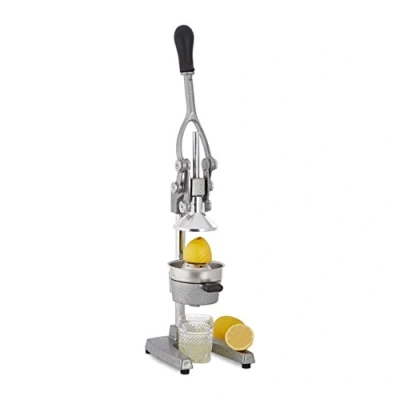 Afbeelding van Relaxdays fruitpers handmatig met hendel citruspers antislip slowjuicer zilver