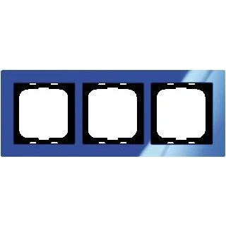 Afbeelding van Abb busch jaeger axcent 3 voudig afdekraam glanzend horizontaal verticaal 233x91x11mm ip20 blauw ral5002 2cka001754a4345