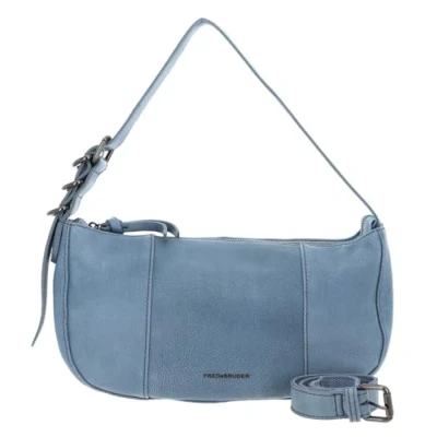 Afbeelding van FREDsBRUDER Leren Schoudertas Ride Easy Round Shoulderbag Sky Blue Lichtblauw